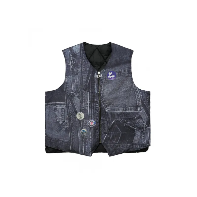 Double Sided Diamond Plaid Quilted Vest