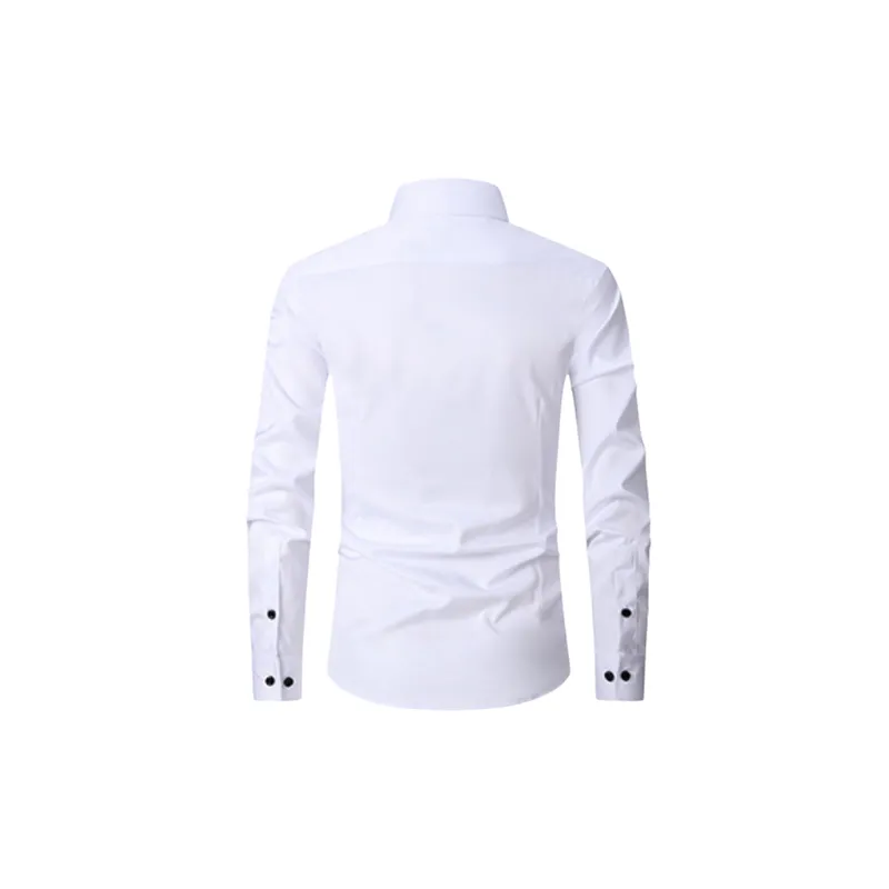 Business Simple Blended Synthetic Fabrics Shirt-6