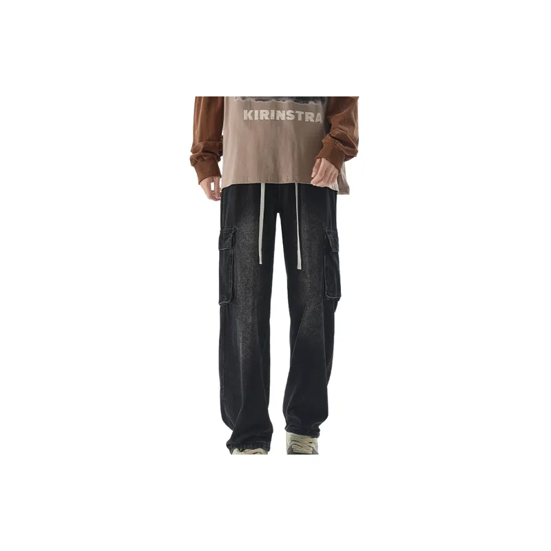 Cool Loose Denim Cargo Pants-6