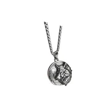 Wolf Head Pendant Fashion Ram Stainless Steel Necklace
