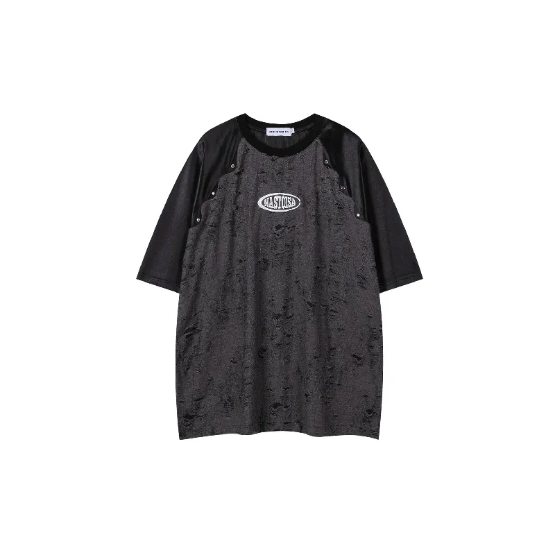 Retro Loose Polyester T Shirt-0