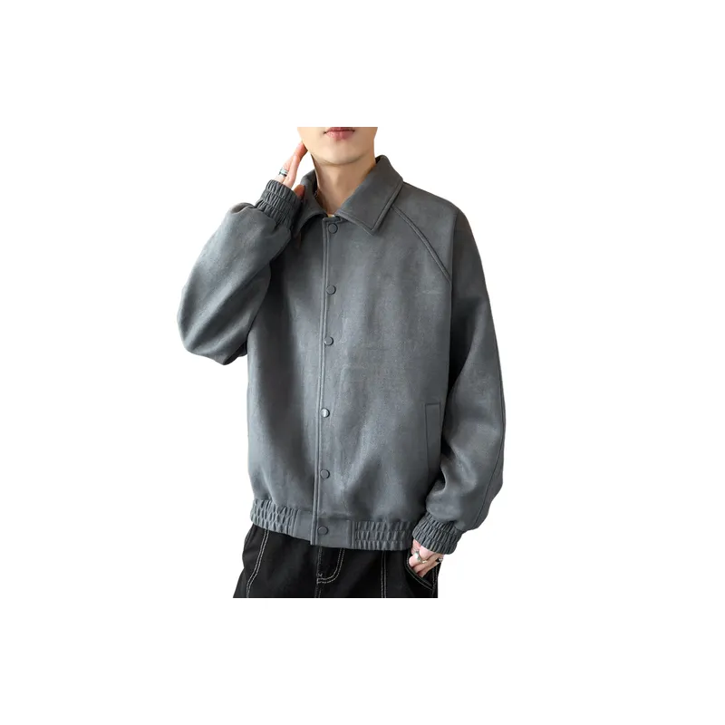 Simple Plain Corduroy Jacket-6