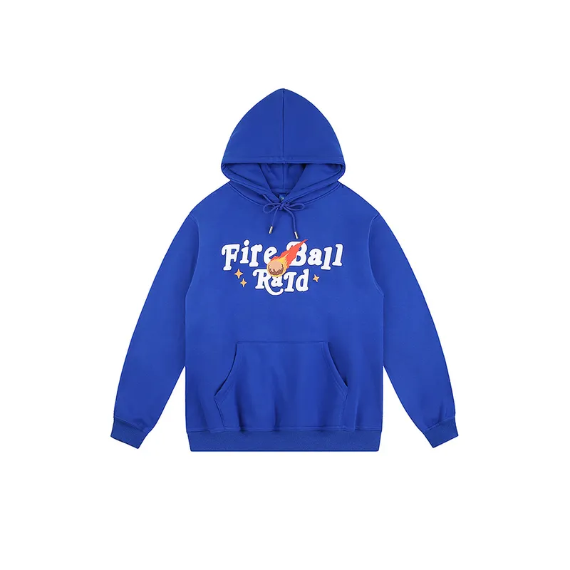 Wave Foam Printed Wear Fleece Loose Hoodie-3