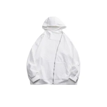 Fashion Brand Oblique Zipper Design Sense Hooded Cardigan Sweatshirt