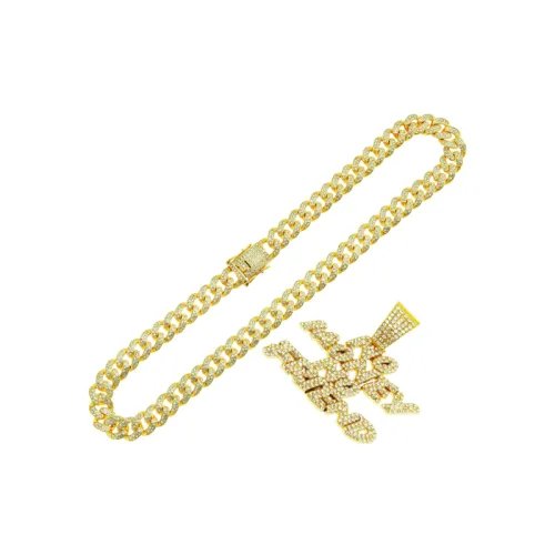 Full Diamond Letter Pendant Necklace