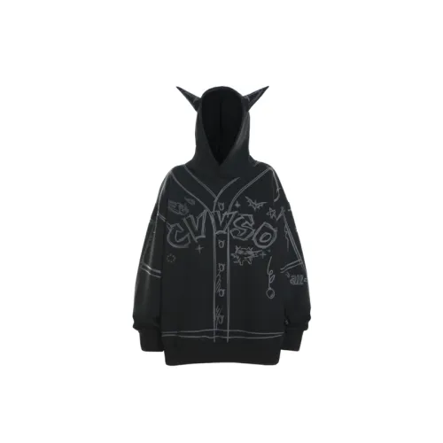 Devil Horn Heavy Hand-painted Hooded Sweater