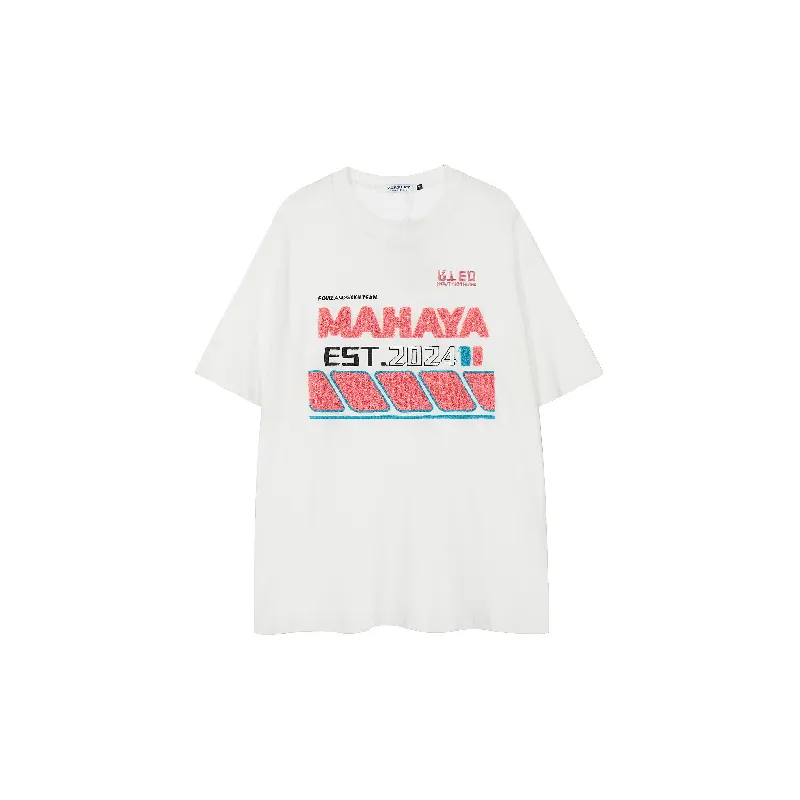 Loose Letter 100% Cotton T Shirt-0