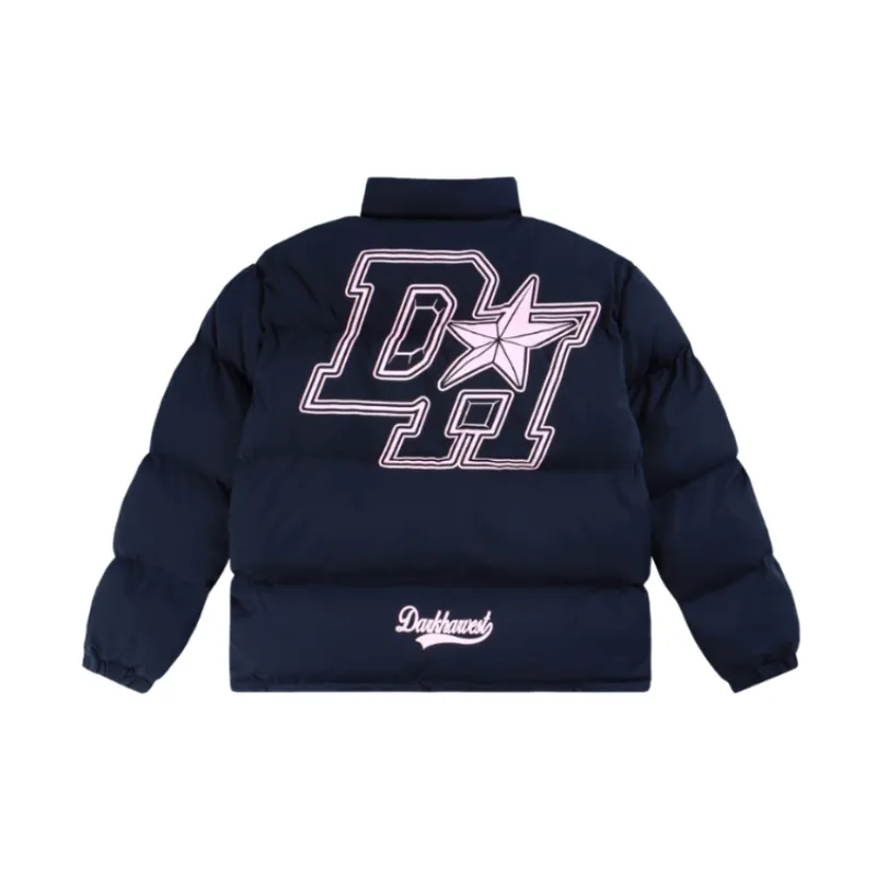 Trendy Brand Letter Printed Winter Thickened Loose Cotton padded Jacket-3
