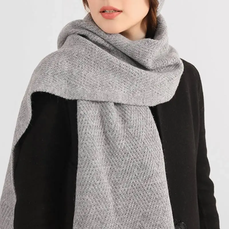 Retro Plain Knit Scarf-6