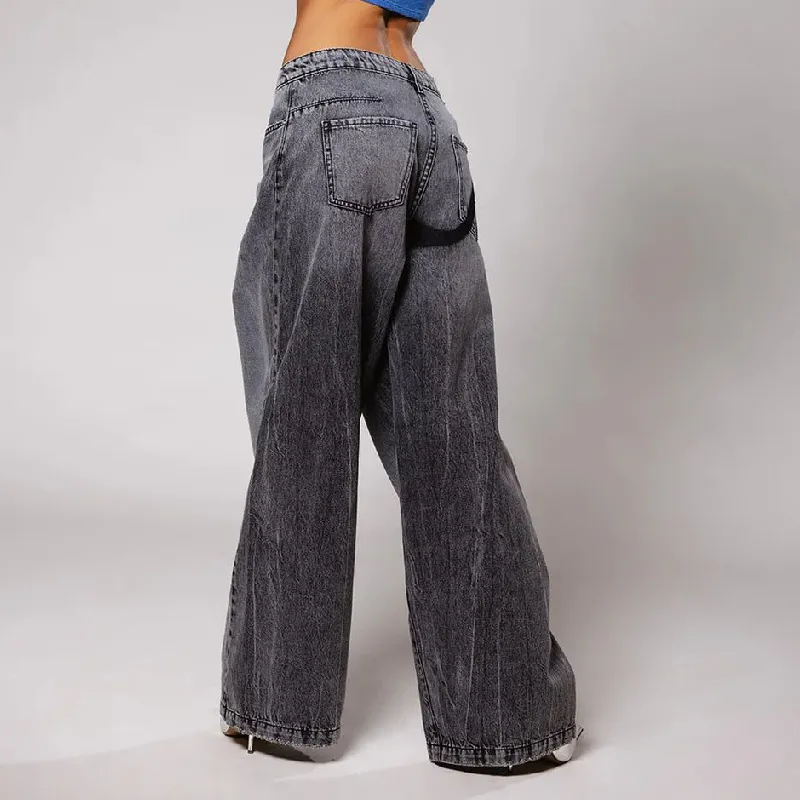 Retro Washed Jeans Women-3