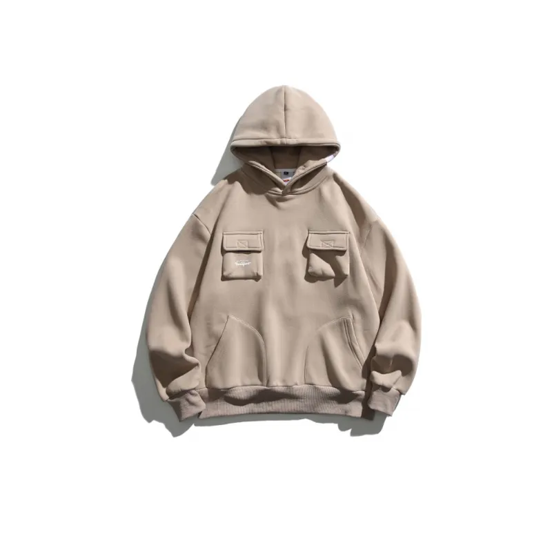 Fleece lined Heavy Hooded Trendy Brand Thickened Top-0