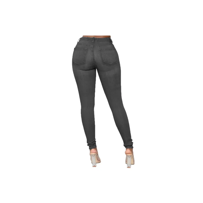 Casual Plain Jeans Women-11
