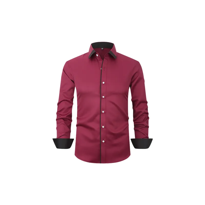 Casual Plain Polyester Blend Fabric Shirt-6