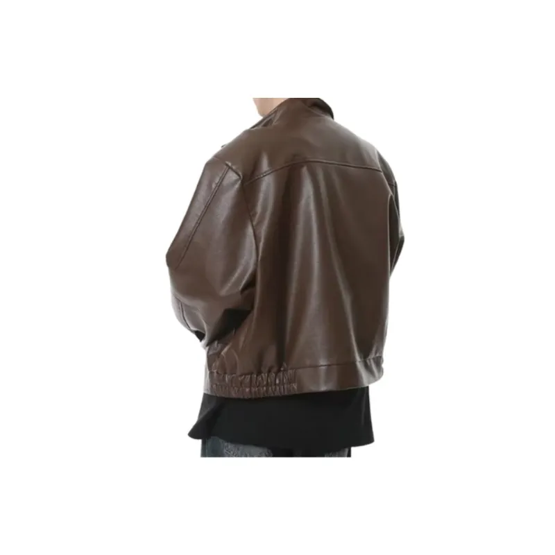 Retro Loose PU Jacket-5