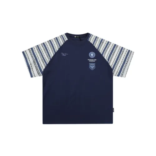 Contrast Striped Raglan Short Sleeved T Shirt