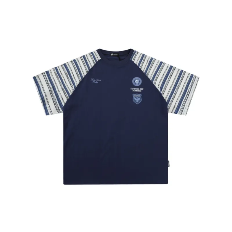 Contrast Striped Raglan Short Sleeved T Shirt-0
