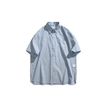 Casual Striped Cotton Blended Fabric Shirt Unisex