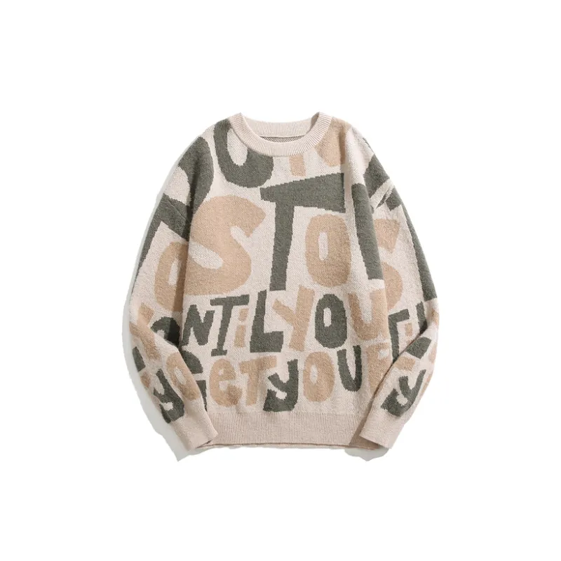 New Vintage Loose Trendy Brand Round Neck Thickened Knitwear swag OOTD-12