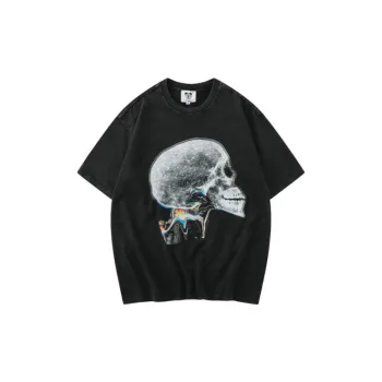 Skull Print Short Sleeved T Shirt