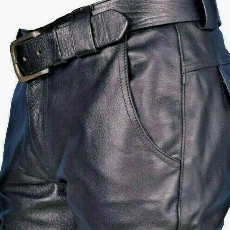 FashionCasual Artificial Leather Cargo Pants-2