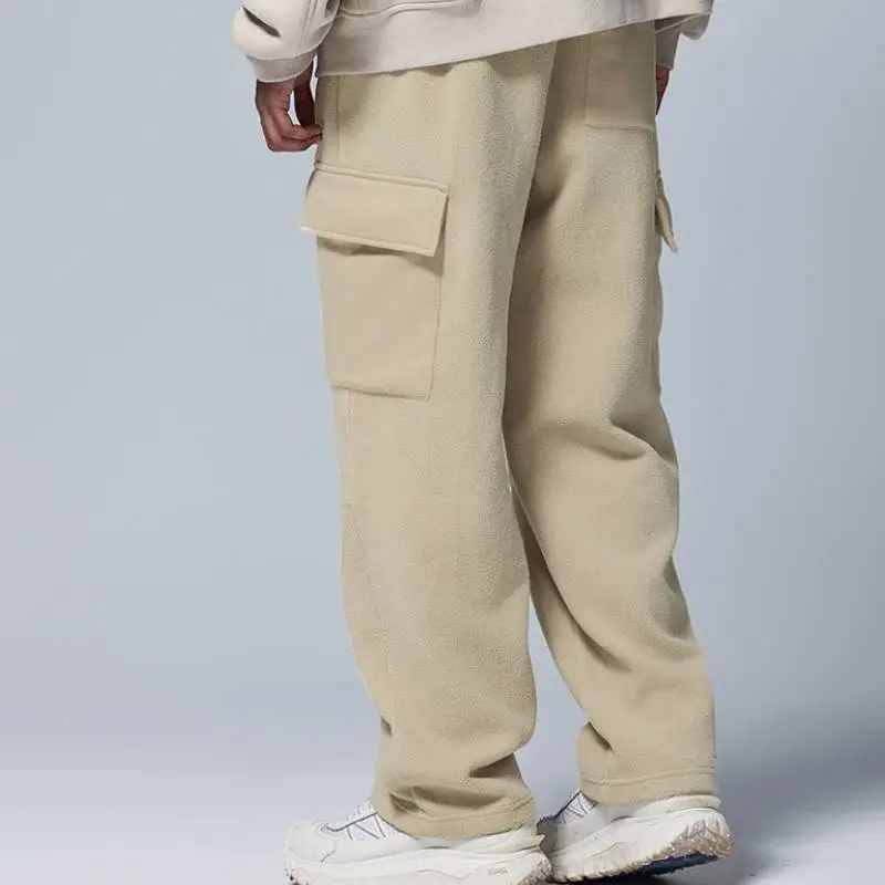 Loose Straight Leg Polyester Casual Pants-9