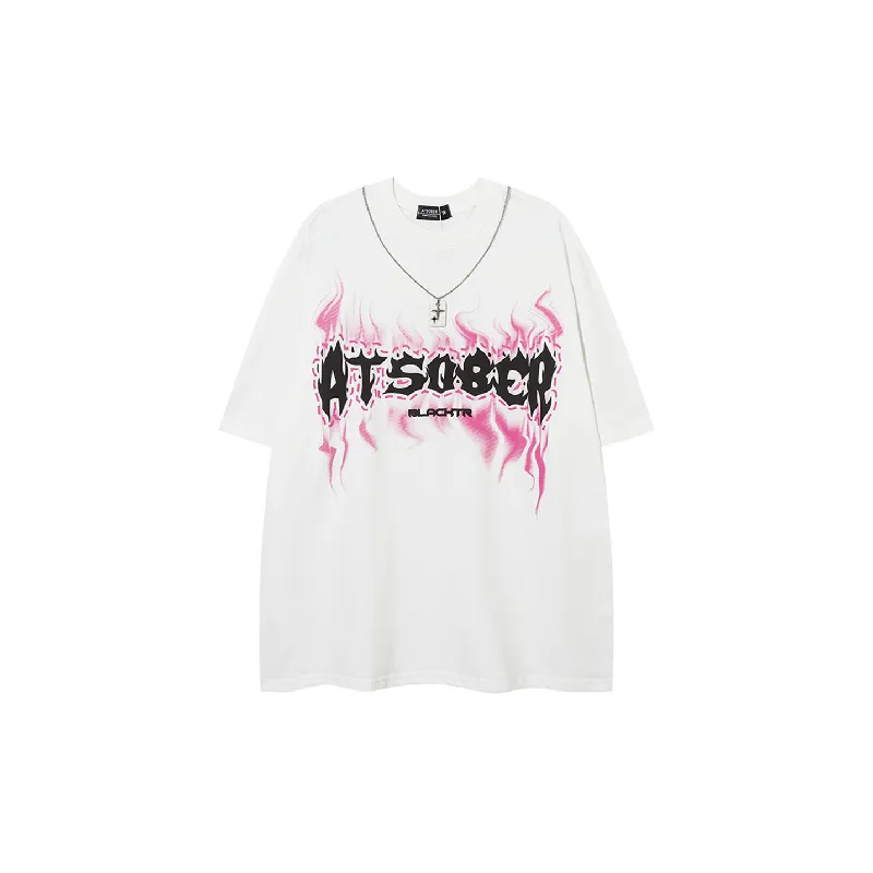 Plain Letter 100% Cotton T Shirt