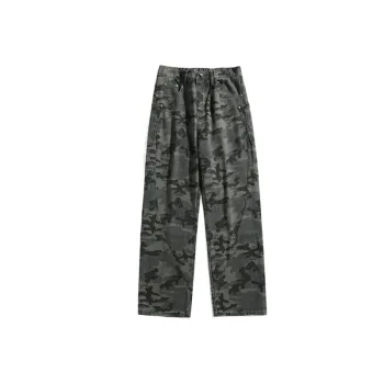 Retro Street Cotton Blended Fabric Cargo Pants