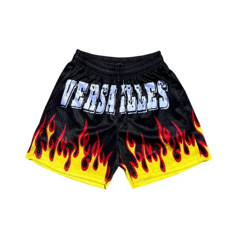 Mesh Print Basketball Shorts
