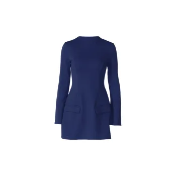 Simple Plain Polyester Dress Women