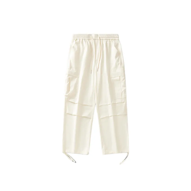 Retro Straight Drawstring Pants-0
