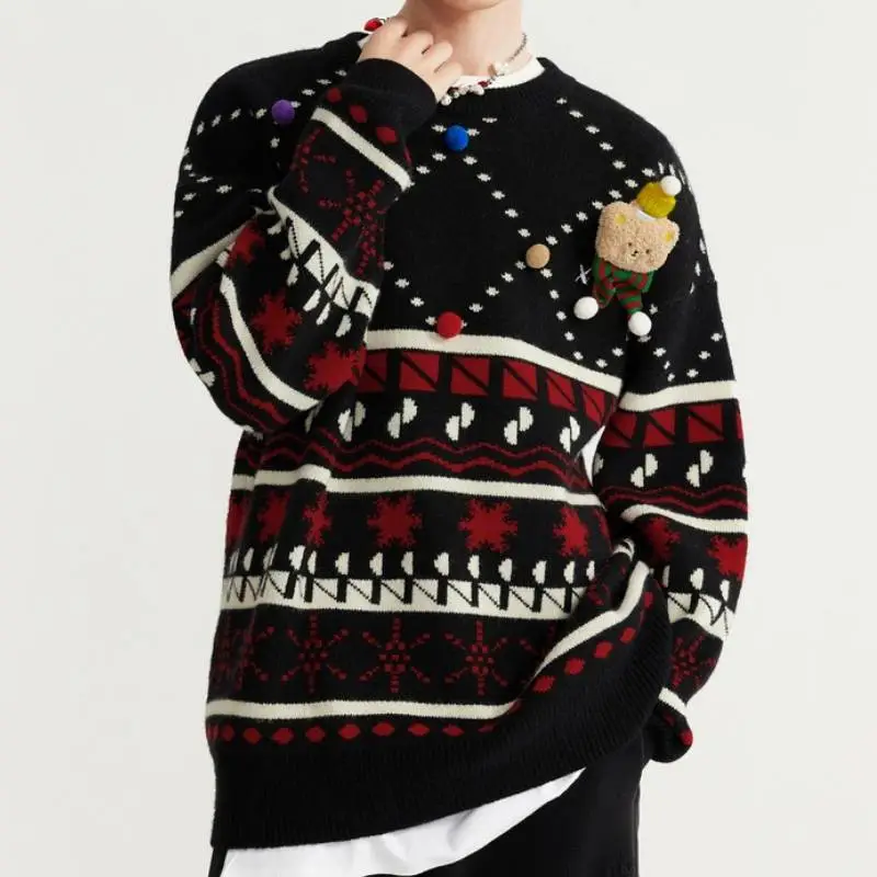 Casual Loose Acrylic Fibres Sweater-1