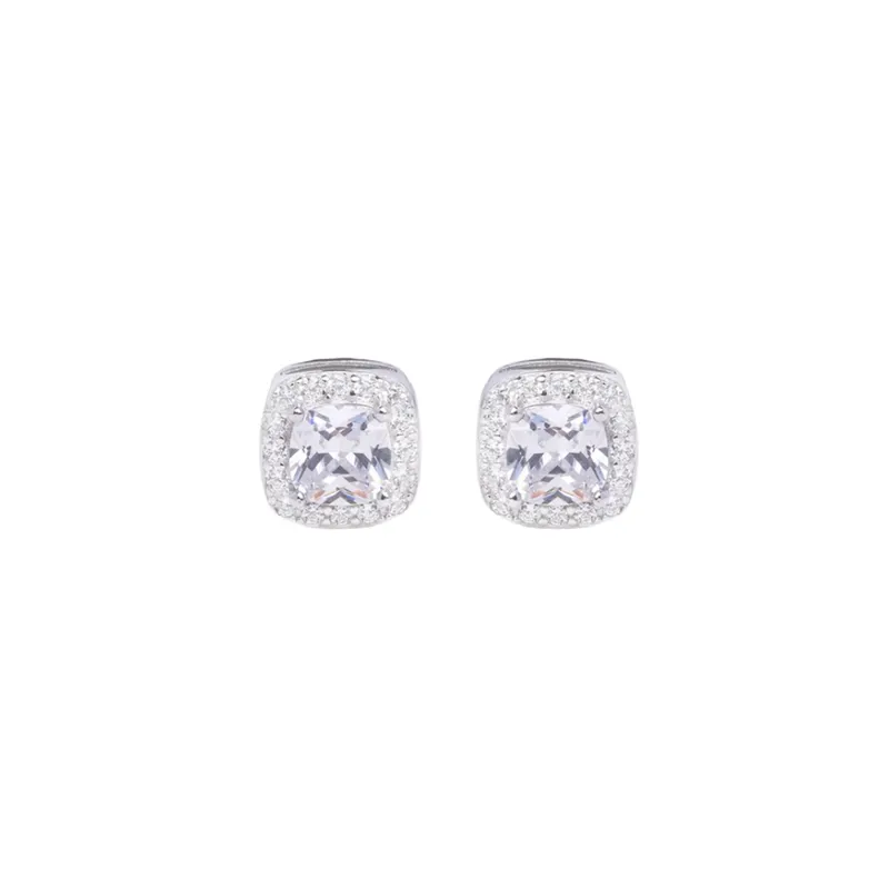 S925 Sterling Silver Hip hop Stud Earrings-2