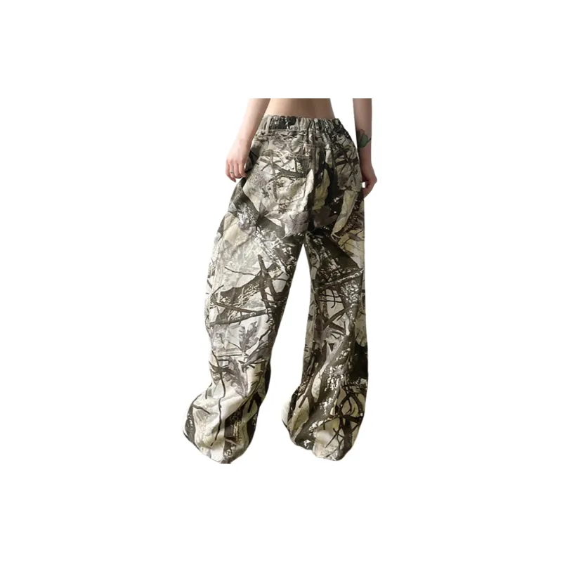 Retro Print Loose Jeans Women-1