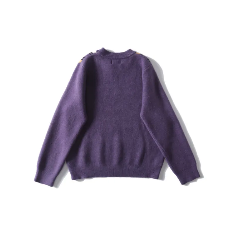 Retro Striped Hip Hop Lazy Wind Crewneck Contrast Color Sweater-1