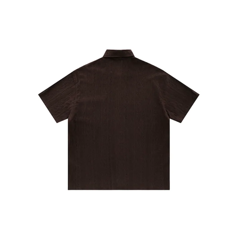 Casual Loose Jacquard Textured Fabric Shirt Unisex-5