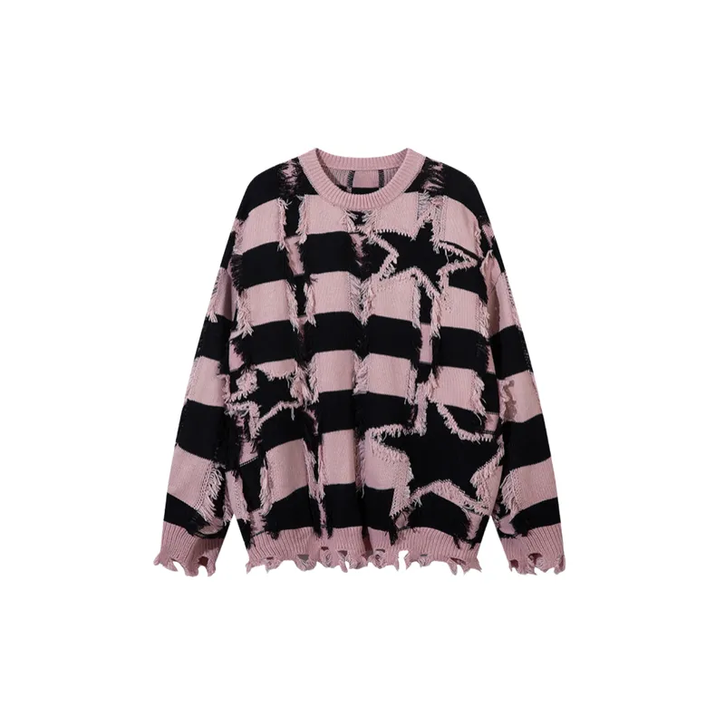 Striped Loose Sweater-2