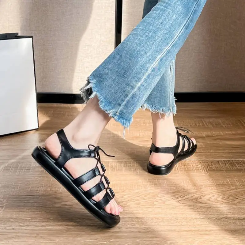 Retro Plain Roman Sandals-10