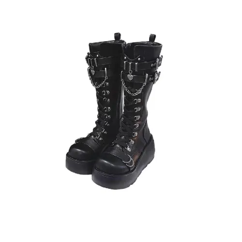 Punk Sequins Mid-Calf Boots