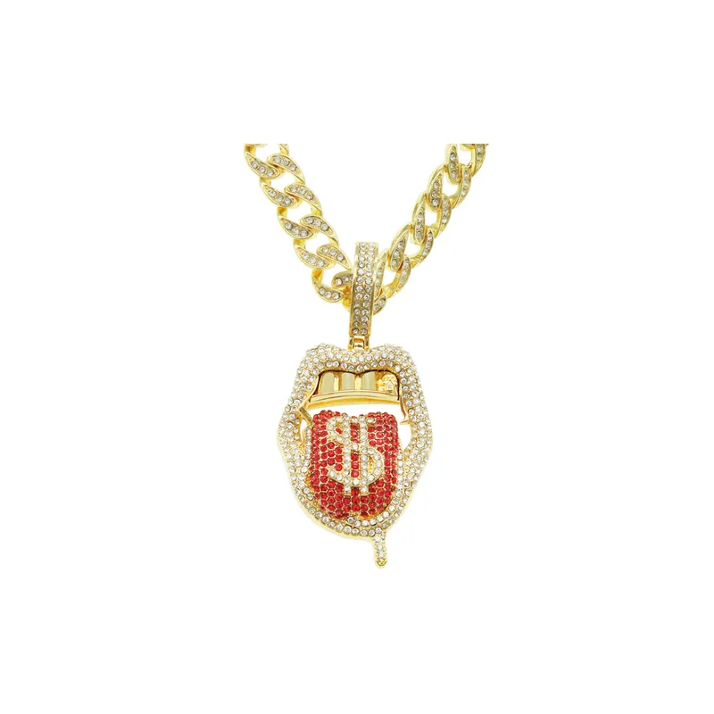 Full Diamond Three Dimensional Pendant Necklace-2