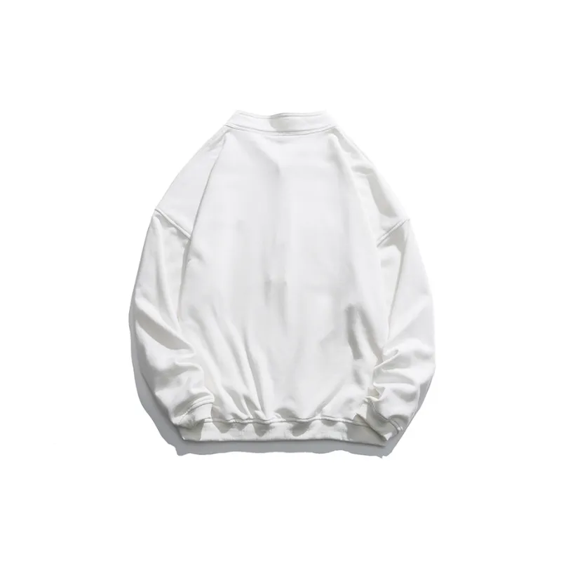 Solid Color Embroidered Letter Fleece lined Sweatshirt-1