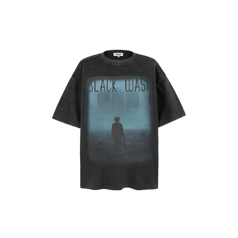 Retro Washed Cotton T Shirt Unisex-0