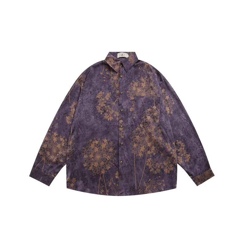 Dandelion Cuban Long Sleeve Shirt Purple
