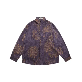 Dandelion Cuban Long Sleeve Shirt Purple