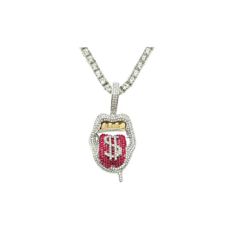 Full Diamond Three Dimensional Pendant Necklace-7