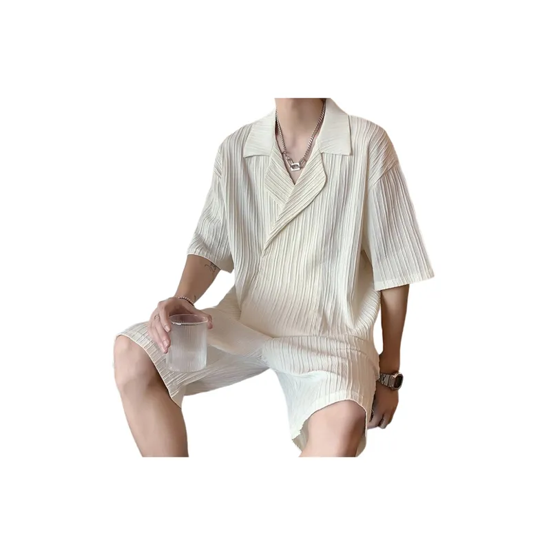 Short Sleeved Shirt And Casual Shorts Set-1
