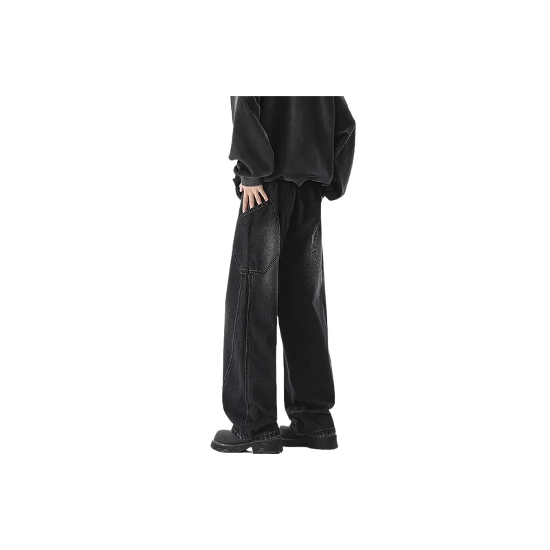 Fashionable Loose Straight Leg Jeans-2