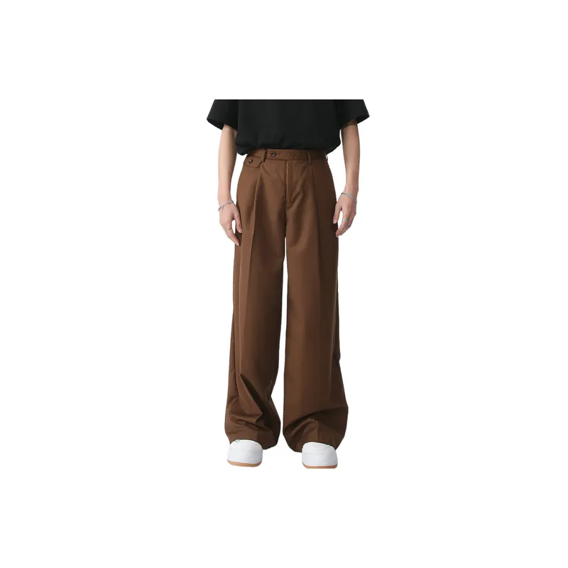 Casual Loose Polyester Suit Trousers-4