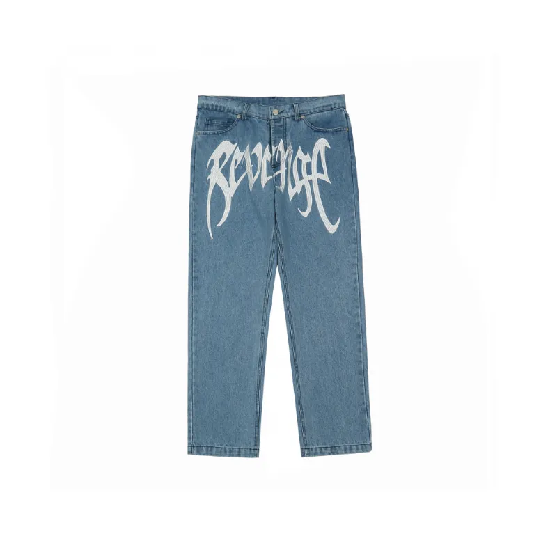Casual Loose Straight Leg Jeans-0
