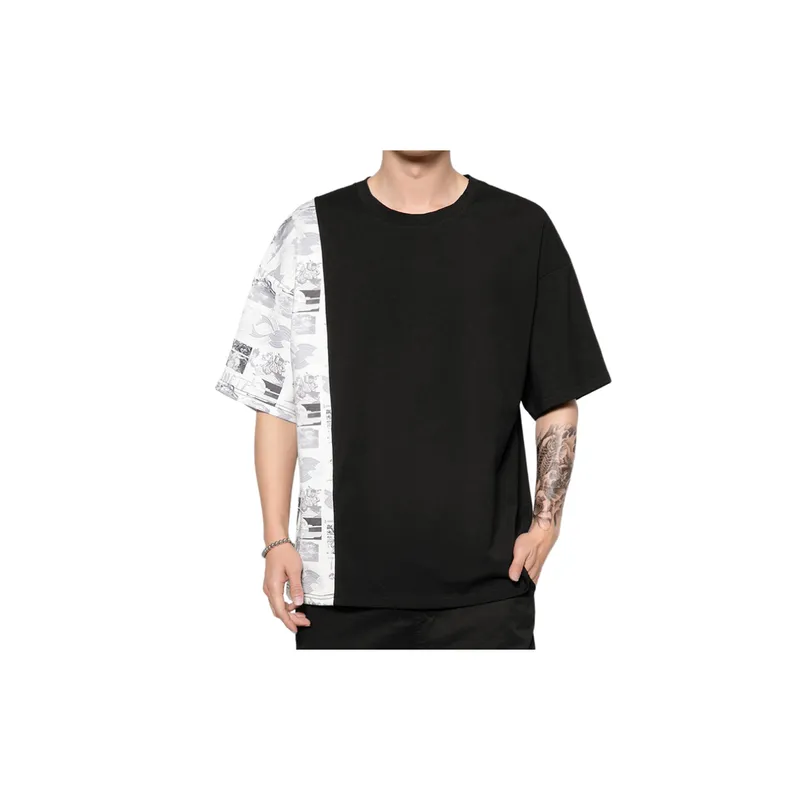 Loose Splicing Large Size T Shirt-0
