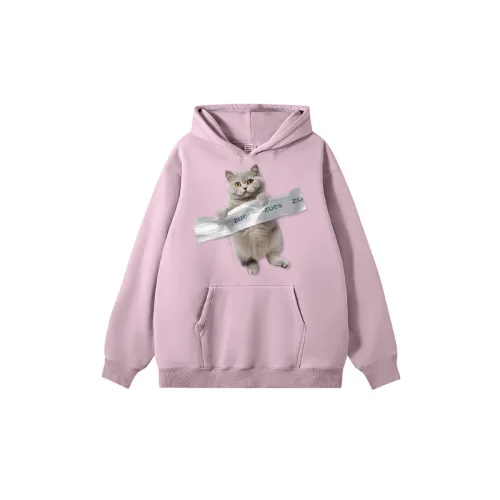 Retro Heavy Ins Street Niche Design Cat Printing Fleece-Lined Thickened Hoodie